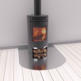 Lamiera per stufe in acciaio inox con semicerchio